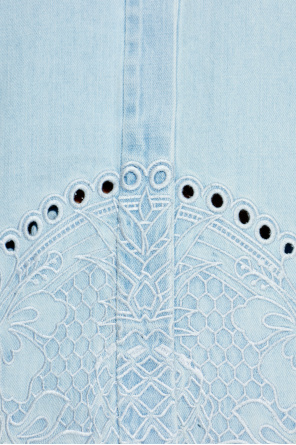 Zimmermann Jeansowa koszula z ażurowym wykończeniem