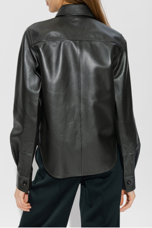 bottega black Veneta Leather shirt