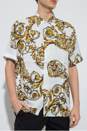 graphic-print high neck T-shirt Bianco Patterned shirt