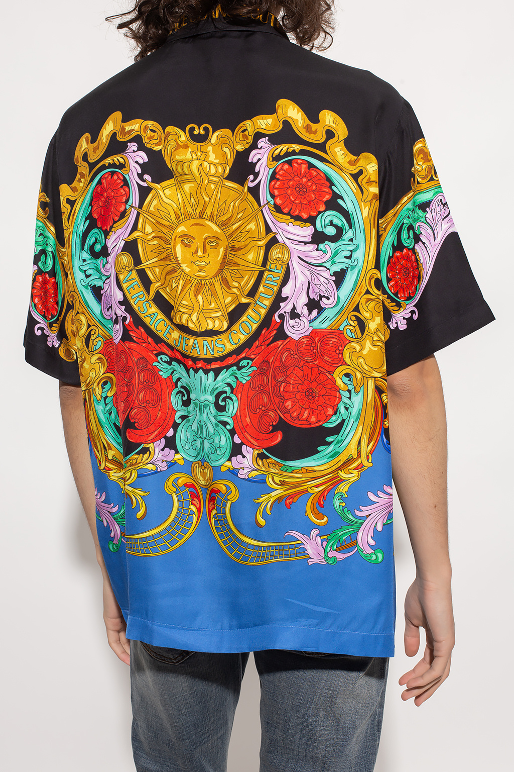Versace Jeans Couture shirt Logo with ‘Sun Flower Garland’ pattern
