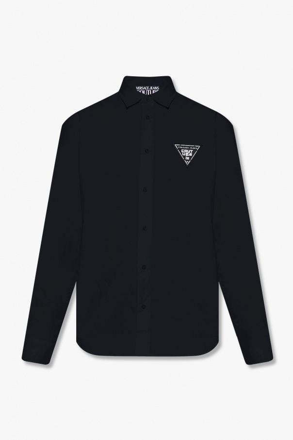 heather poplin long-sleeve shirt Tommy Jeans Svart sweatshirt med rund halsringning och logga