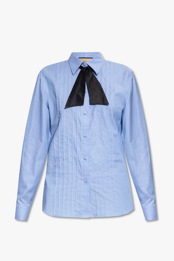 gucci Diana Cotton shirt with tie neck