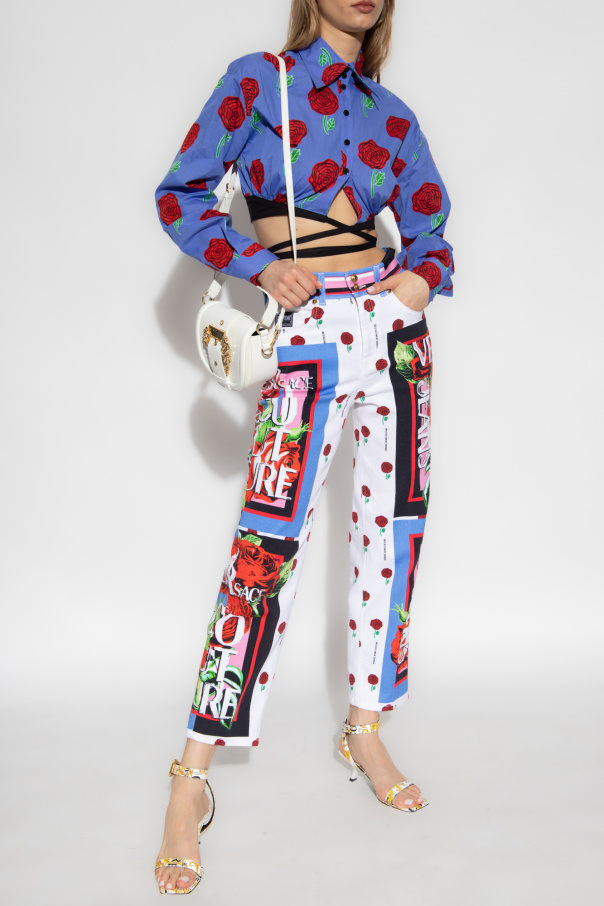 Versace Jeans Couture Cropped shirt with floral motif