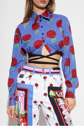 Versace Jeans Couture Cropped shirt with floral motif
