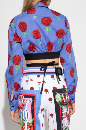 Versace Jeans Couture Krótka koszula z motywem kwiatowym