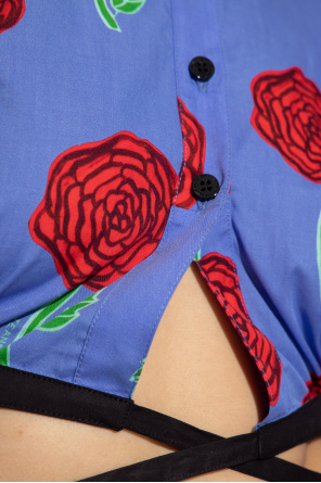 Versace Jeans Couture Krótka koszula z motywem kwiatowym