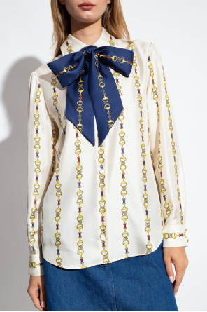 Gucci Silk shirt with horsebit pattern