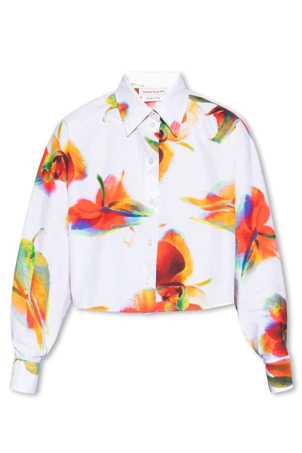 Alexander McQueen Krótka koszula z motywem kwiatowym