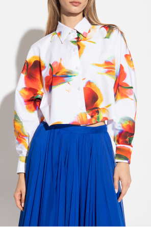 Alexander McQueen Cropped shirt with floral motif