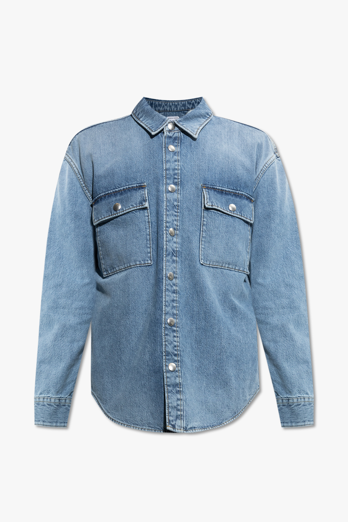 bottega mock-neck Veneta Denim shirt