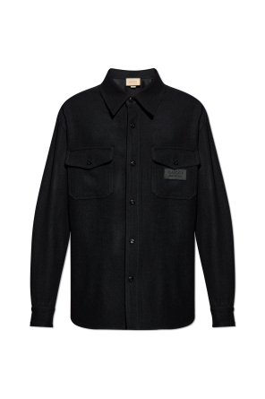 gucci zausznikami black cotton bomber jacket