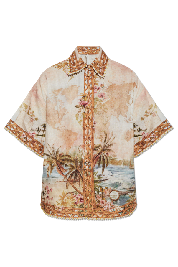 Linen shirt with print od Zimmermann