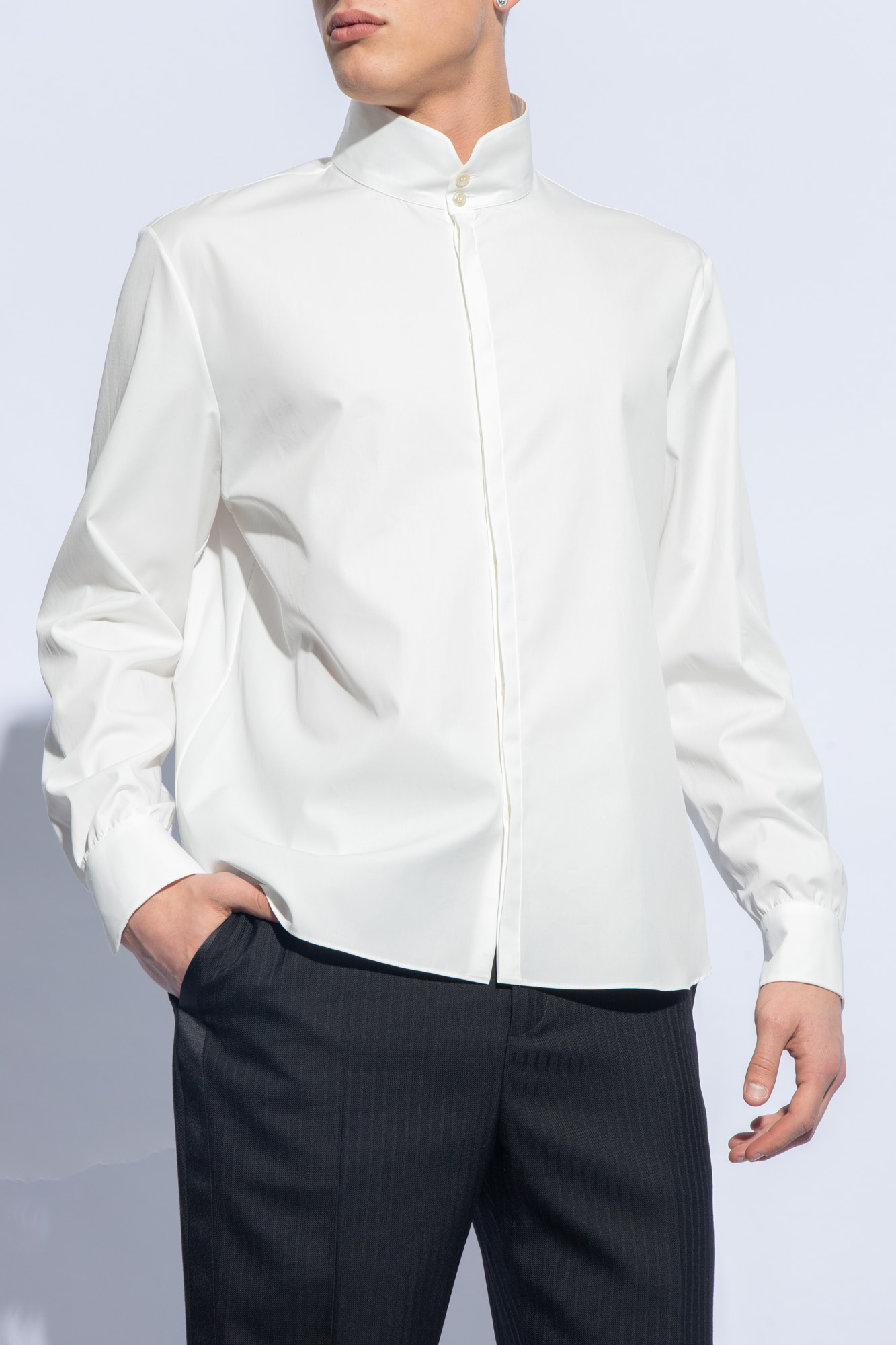 White Shirt with standing collar Saint Laurent - Vitkac Italy