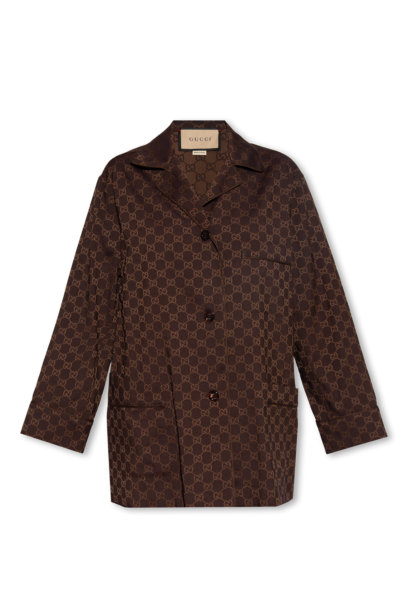 Vintage GUCCI GG MONOGRAM Mens Womens Brown Jacket Top Blouse