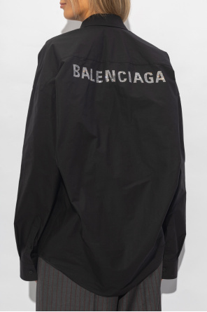 Balenciaga Bawełniana koszula z połyskującym logo