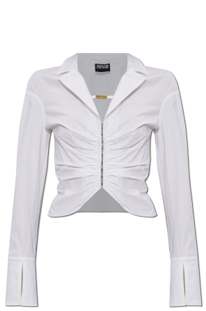 Cotton shirt with draping