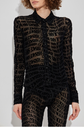 Versace Jeans Couture Camisa con monograma y acabado aterciopelado