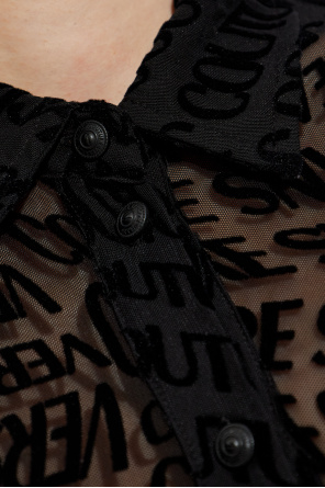 Versace Jeans Couture Camisa con monograma y acabado aterciopelado