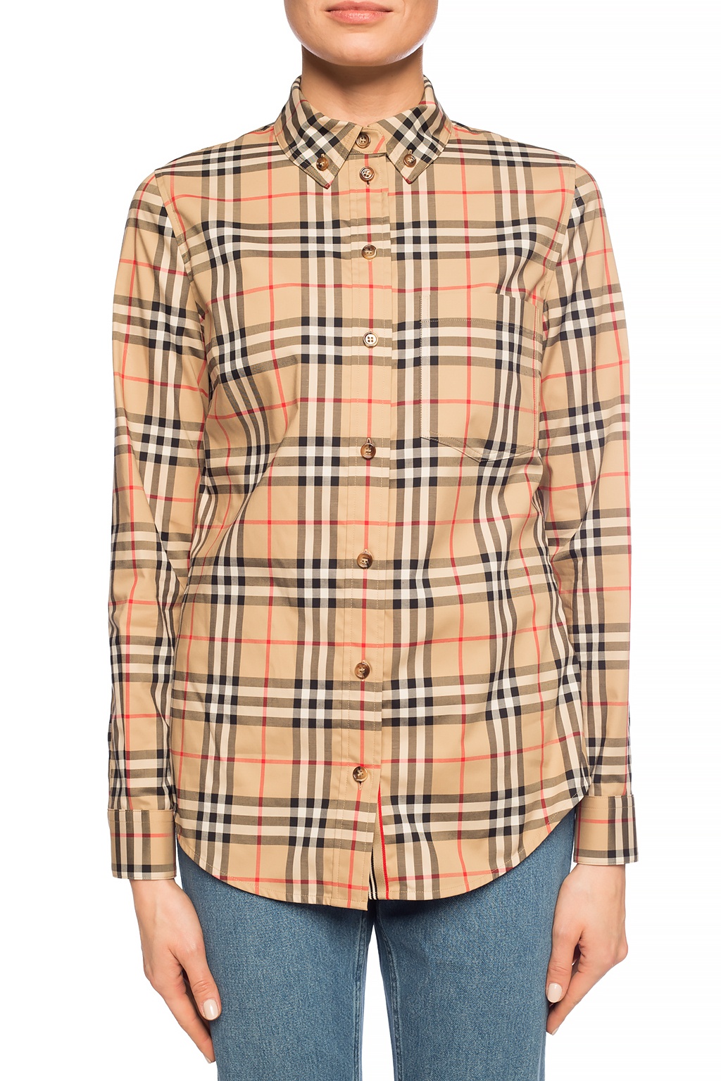 Burberry // Beige Haymarket Check Button-Up Shirt – VSP Consignment
