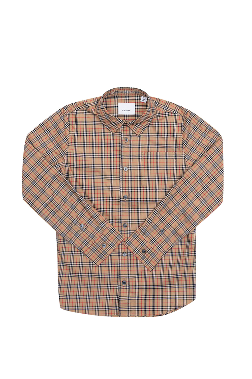 burberry hooded Kids Checked shirt