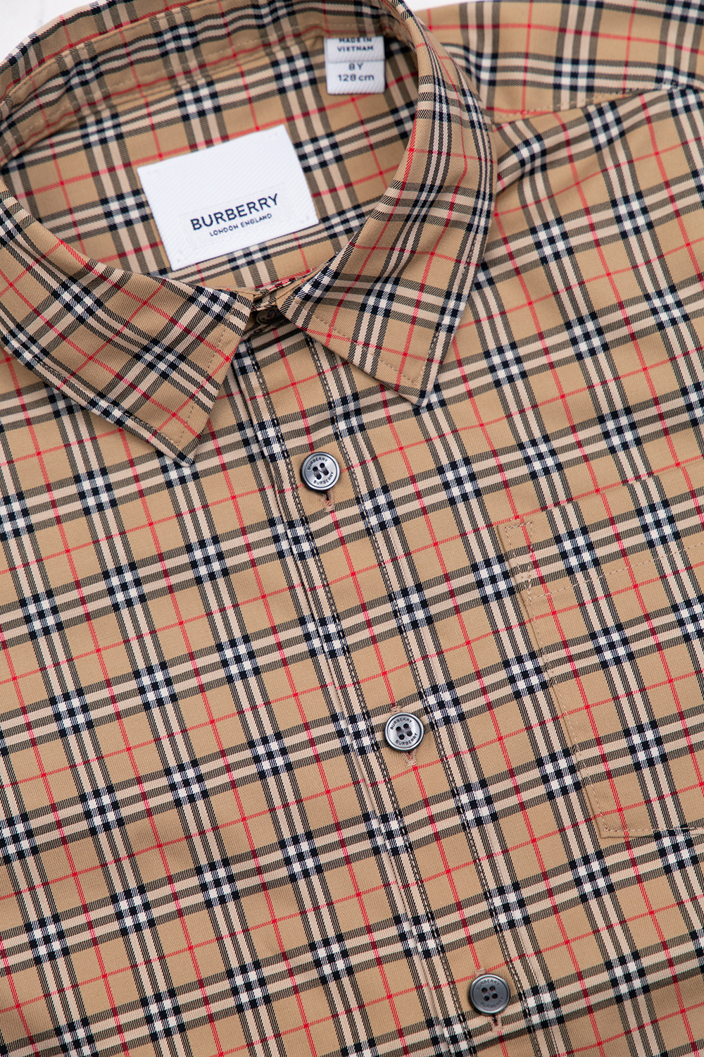 burberry hooded Kids Checked shirt