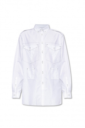 slogan-print shirt jacket