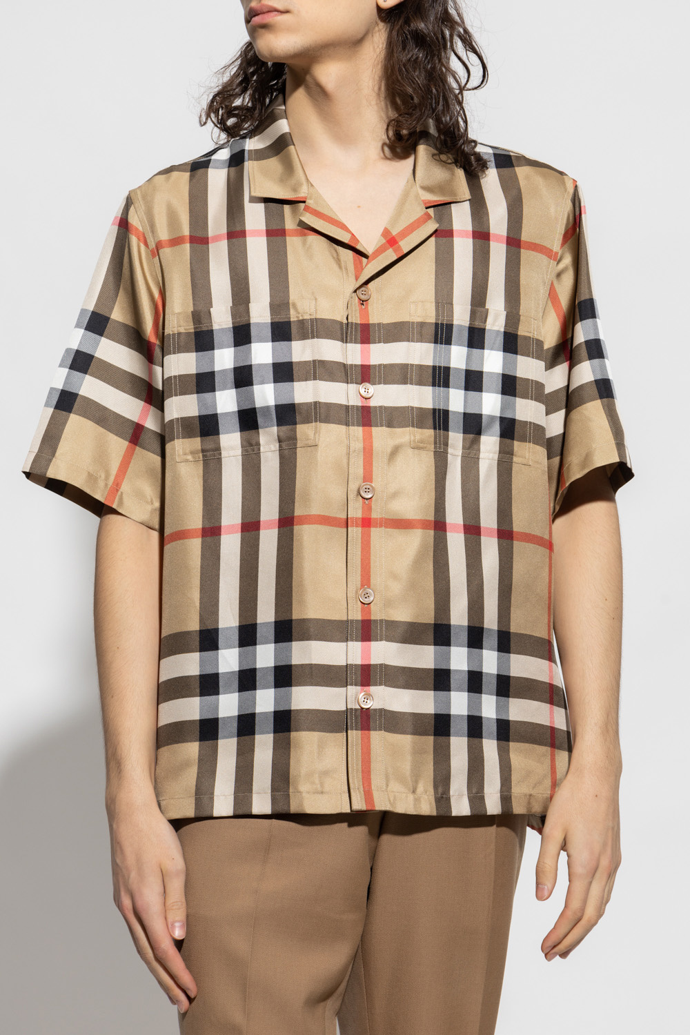 burberry jacquard-woven ‘Reepham’ silk shirt