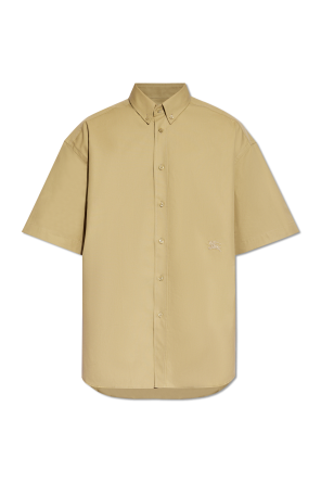 Burberry Long-sleeve Check Placket Cotton Piqué Polo Shirt