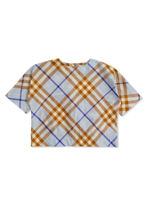 Burberry Kids Silk top with check pattern