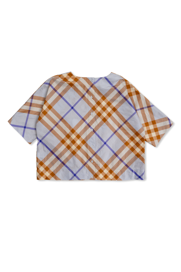 Burberry Kids Silk top with check pattern