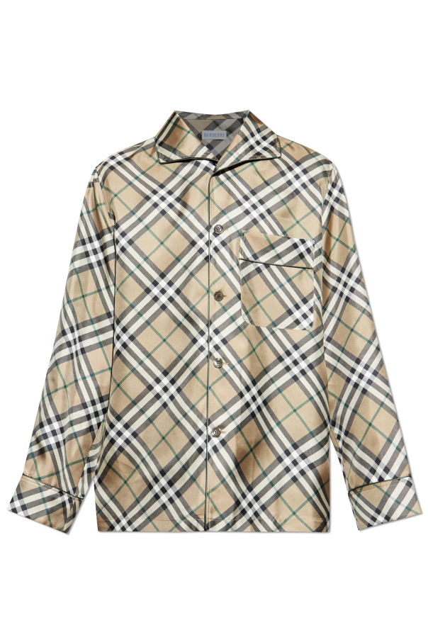 Silk shirt with check pattern od Burberry