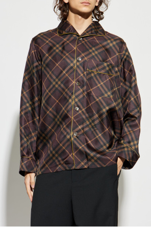 Burberry Camisa de seda con estampado de cuadros