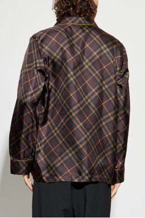 Burberry Camisa de seda con estampado de cuadros