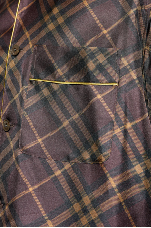 Burberry Camisa de seda con estampado de cuadros