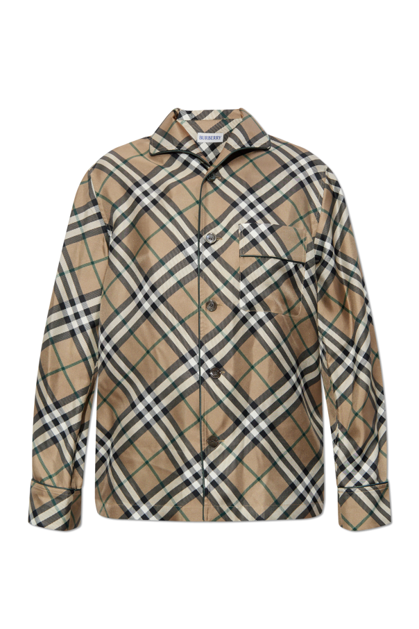 Silk shirt with a check pattern od Burberry