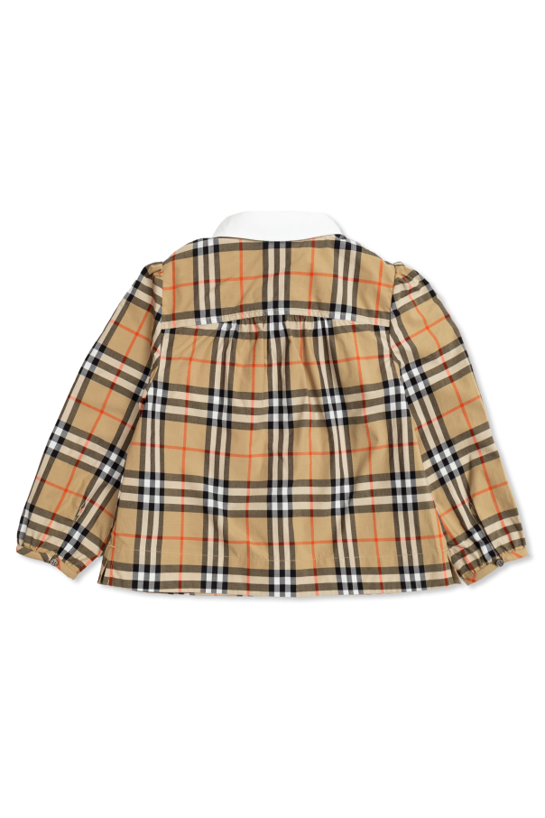 Burberry Kids Camisa con estampado de cuadros