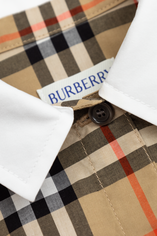 Burberry Kids Camisa con estampado de cuadros