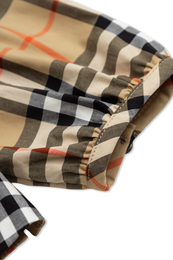 Burberry Kids Camisa con estampado de cuadros