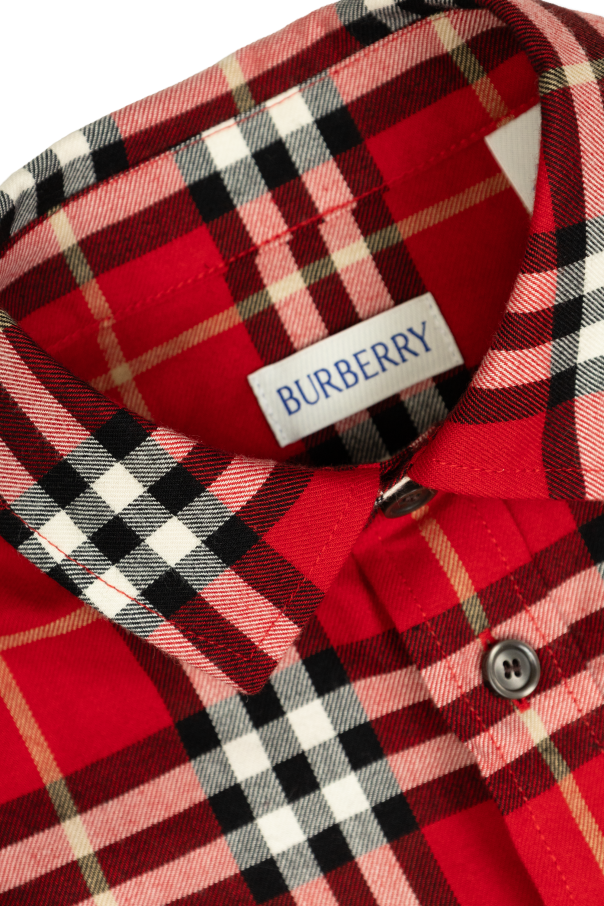 Burberry Kids Camisa con estampado de cuadros