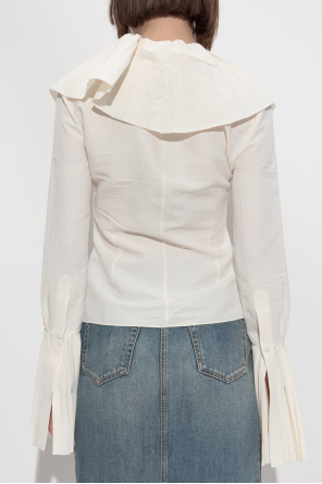 Alexander McQueen Top con volantes plisados