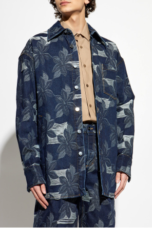 Gucci Jeansowa kurtka z motywem kwiatowym