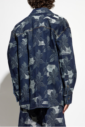 Gucci Jeansowa kurtka z motywem kwiatowym