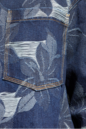 Gucci Jeansowa kurtka z motywem kwiatowym