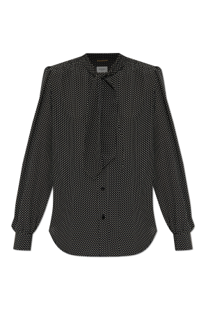Blouse with tie at neckline