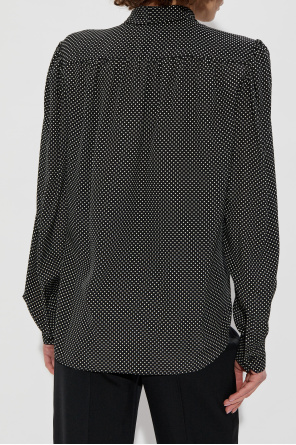 Saint Laurent Blusa con lazada en el escote