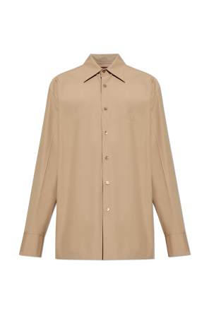 Cotton shirt with embossed logo