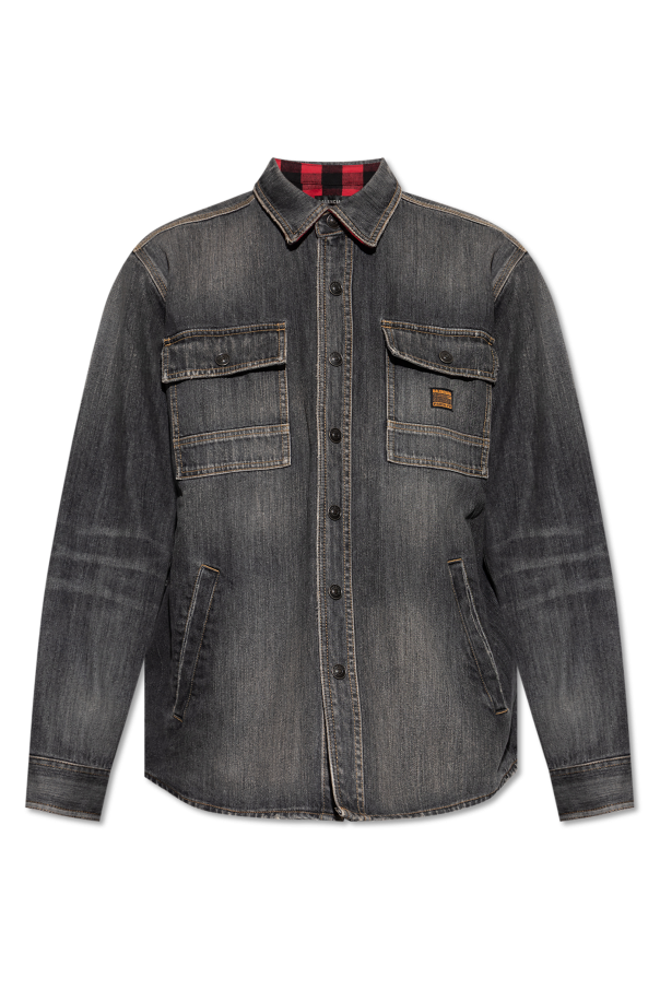 Denim shirt with `vintage` effect od Balenciaga