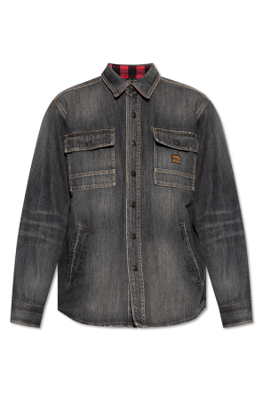 Denim shirt with `vintage` effect