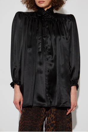 Balenciaga Silk shirt with decorative tie at neckline