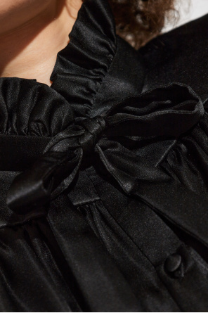 Balenciaga Silk shirt with decorative tie at neckline